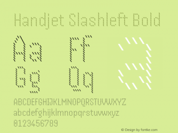 Handjet Slashleft Bold Version 1.000; ttfautohint (v1.8)图片样张