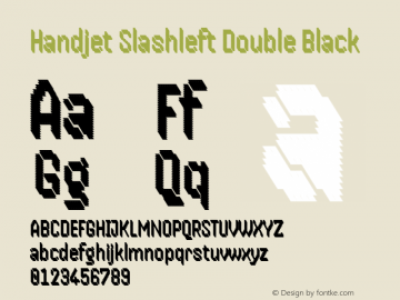 Handjet Slashleft Double Black Version 1.000; ttfautohint (v1.8)图片样张