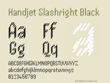 Handjet Slashright Black Version 1.000; ttfautohint (v1.8)图片样张