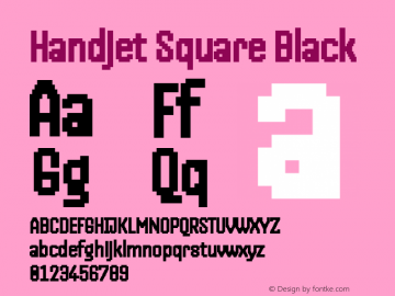 Handjet Square Black Version 1.000; ttfautohint (v1.8)图片样张