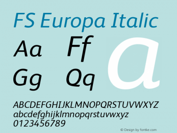 FS Europa Italic Version 1.000图片样张