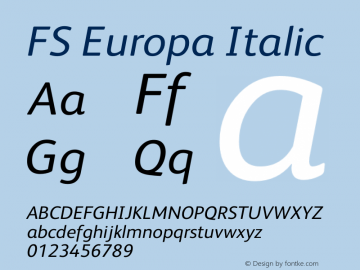 FS Europa Italic Version 1.000图片样张