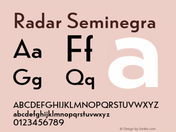 Radar Seminegra Version 1.000 Font Sample