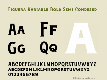 Figuera Variable Bold Semi Condesed Version 1.000 Font Sample