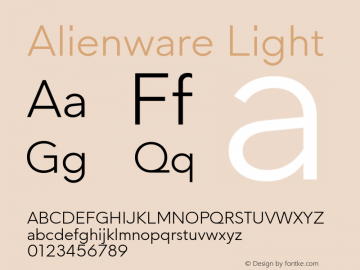 Alienware-Light 1.00 Font Sample