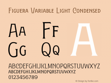 Figuera Variable Light Condensed Version 1.000;PS 001.000;hotconv 1.0.88;makeotf.lib2.5.64775 Font Sample