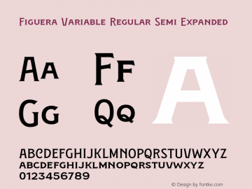 Figuera Variable Regular Semi Expanded Version 1.000;PS 001.000;hotconv 1.0.88;makeotf.lib2.5.64775图片样张