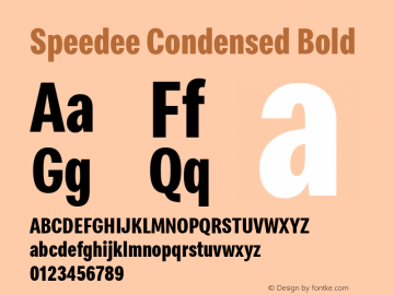 Speedee Condensed Bold Version 1.100图片样张