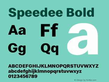 Speedee Bold Version 1.100 Font Sample