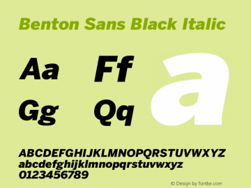 Benton Sans Black Italic Version 2.0图片样张