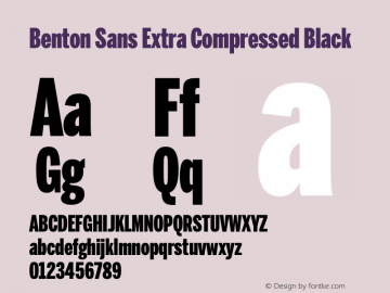 Benton Sans Extra Compressed Black Version 2.0图片样张