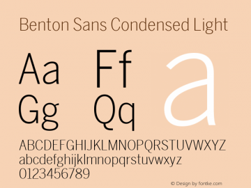 Benton Sans Condensed Light Version 2.0图片样张