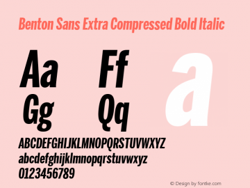 Benton Sans Bold Italic Font Benton Sans Bold Italic Font