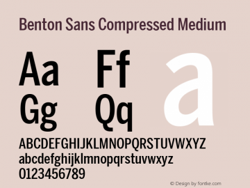 Benton Sans Compressed Medium Version 2.0 Font Sample