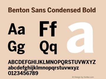 Benton Sans Condensed Bold Version 2.0图片样张