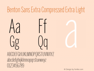 Benton Sans Extra Compressed Extra Light Version 2.0图片样张