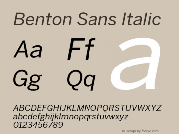 Benton Sans Italic Version 2.0图片样张