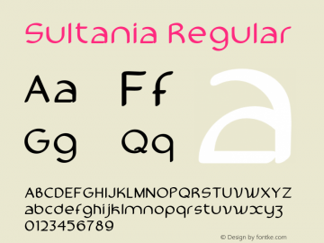Sultania-Regular Version 1.000 Font Sample