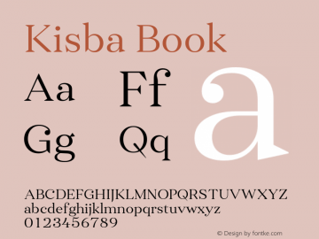 Kisba-Book Version 1.000;PS 001.000;hotconv 1.0.88;makeotf.lib2.5.64775 Font Sample