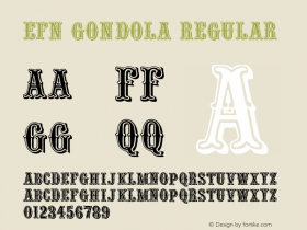 EFN Gondola Regular 2.000 Font Sample