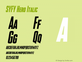 SYFYHero Italic Version 1.000;PS 1.0;hotconv 1.0.86;makeotf.lib2.5.63406图片样张