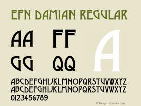 EFN Damian Regular 1.000 Font Sample