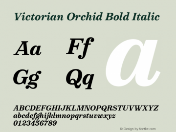 VictorianOrchid-BoldItalic Version 1.000;PS 001.000;hotconv 1.0.88;makeotf.lib2.5.64775图片样张