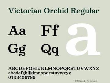 VictorianOrchid-Regular Version 1.000;PS 001.000;hotconv 1.0.88;makeotf.lib2.5.64775 Font Sample