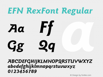 EFN RexFont Regular 2.000 Font Sample