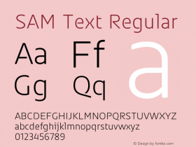 SAM Text Version 1.000 Font Sample