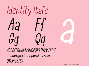 Identity-Italic Version 1.000 Font Sample
