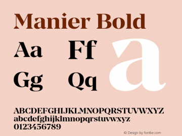 Manier-Bold Version 1.000;PS 001.000;hotconv 1.0.88;makeotf.lib2.5.64775 Font Sample