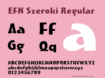 EFN Szeroki Regular 2.000 Font Sample