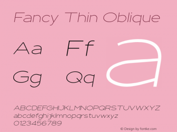 Fancy-ThinOblique Version 1.000 Font Sample