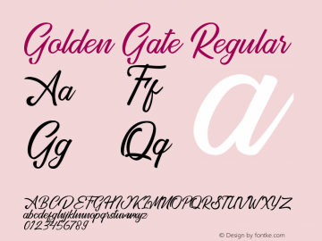 Golden Gate Version 1.00;January 20, 2019;FontCreator 11.5.0.2427 32-bit图片样张