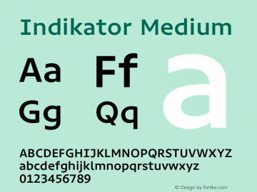 Indikator Medium Version 1.100;PS 001.100;hotconv 1.0.88;makeotf.lib2.5.64775 Font Sample