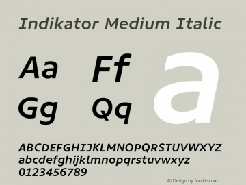 Indikator Medium Italic Version 1.000;PS 001.000;hotconv 1.0.88;makeotf.lib2.5.64775图片样张