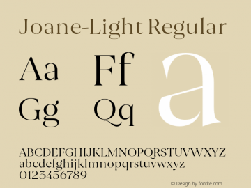 Joane-Light Version 1.000;PS 001.000;hotconv 1.0.88;makeotf.lib2.5.64775;com.myfonts.easy.without-foundry.joane.light.wfkit2.version.56HF图片样张