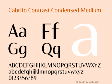 CabritoContrast-CondMedium Version 1.000 Font Sample