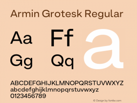 ArminGrotesk-Regular Version 1.001;PS 001.001;hotconv 1.0.88;makeotf.lib2.5.64775 Font Sample