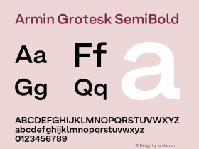 ArminGrotesk-SemiBold Version 1.001;PS 001.001;hotconv 1.0.88;makeotf.lib2.5.64775 Font Sample