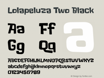 LolapeluzaTwo-Black Version 1.000;PS 001.000;hotconv 1.0.88;makeotf.lib2.5.64775图片样张