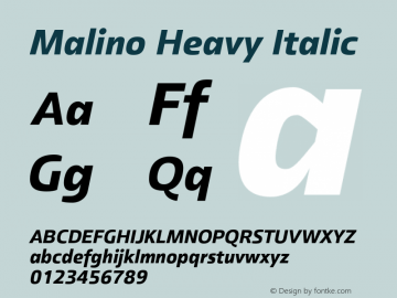 Malino-HeavyItalic Version 1.000图片样张