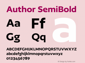 Author-SemiBold Version 1.000;PS 001.000;hotconv 1.0.88;makeotf.lib2.5.64775图片样张