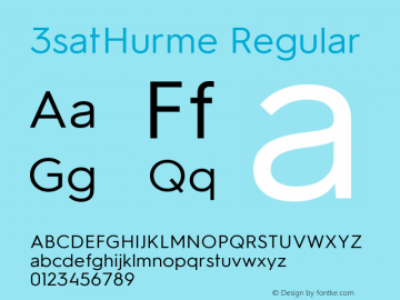 3satHurme Regular Version 2.460 Font Sample