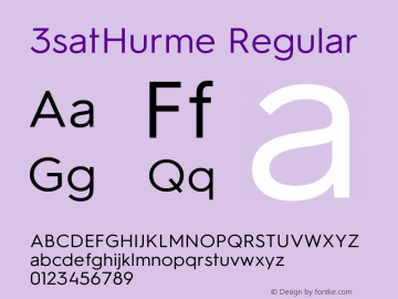 3satHurme Regular Version 2.460 Font Sample