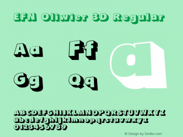 EFN Oliwier 3D Regular 1.000 Font Sample