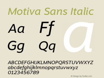 Motiva Sans Regular Italic Version 4.007; ttfautohint (v1.8)图片样张