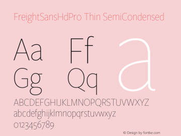 FreightSansHdPro-ThinSemCond Version 1.001 Font Sample