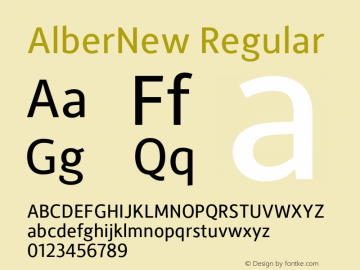 AlberNew-Regular Version 2.000 Font Sample